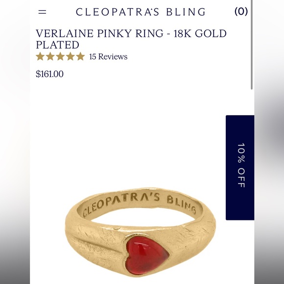 Gold Heart Pinky Ring